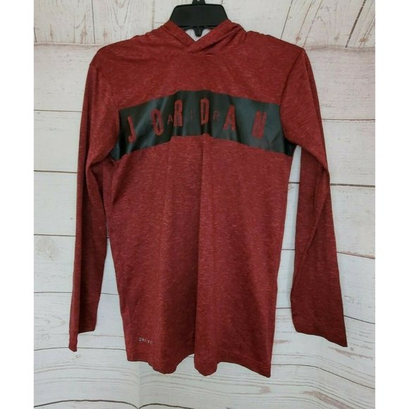Air Jordan Embroidered Hood Dri Fit Pullover Youth Large 12-13 Years Sweatshirt - Picture 2 of 12